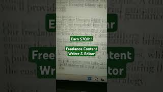 Earn $70/hr as Freelance Content Writer & Editor | Remote work from home job #ytshorts #shortsviral