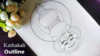 How to draw Kathakali face drawing step by step - PART 1 |Onam festival  @VennilaYLCreations