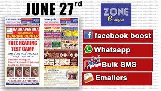 Zone E-Paper || 27 June 2018 || zoneadds.com