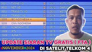 Update Siaran FTA Satelit Telkom 4 | 18 November 2024 | Dapat 124 Chanel gratis