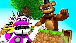 Freddy and Funtime Freddy Play ONE BLOCK SKYBLOCK in Minecraft