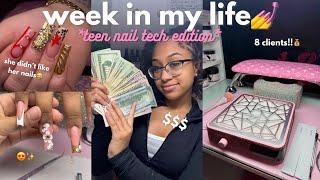 come work with me as an 18y/o nail tech !! | nail tech vlog