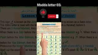 Lesson no 07 Maddah letters 03 #youtubeshorts #shorts