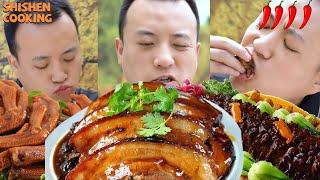 EATING CACTUS, FISH EGGS, FRIED SCREWS| Chinese Food Eating Show | Funny Mukbang ASMR