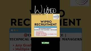 WIPRO HIRING GRADUATES/FRESHERS ELIGIBLE