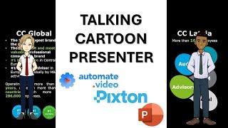 Insert Talking Cartoon characters in PowerPoint using PIxton and automate.video