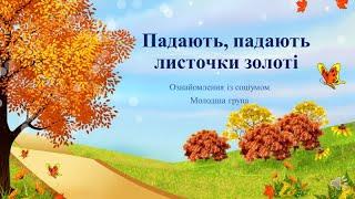 Відеозаняття з ознайомлення із соціумом "Падають листочки золоті" Молодша група