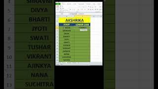 How to Change Uppercase to Lowercase in Excel : Akshrika Tutorials