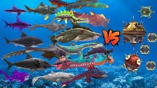 ALL ENEMY EVIL HUNGRY SHARK EVOTULION VS ALL MINE , ULTRA MINE - HUNGRY SHARK EVOLUTION GAMEPLAY