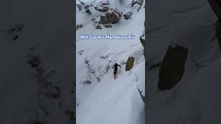 1st mandatory air inside a couloir in the backcountry  #skiing #backcountryskiing #skiingisfun