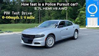 How Fast is a Police Pursuit Car? 2019 Dodge Charger Police 5.7 AWD - POV Test Drive | 0-60