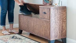 DIY Entryway Bench with Storage | How to build (plans)