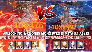 Arlecchino & Xilonen Mono Pyro is Meta 5.1 Abyss - When Mono Pyro Faster than Vaporize on Speed Run