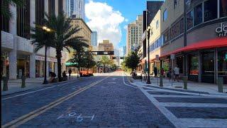 4K Downtown Miami , Fall Cycling Virtual Travel Tour , Miami Florida , October 14 2024