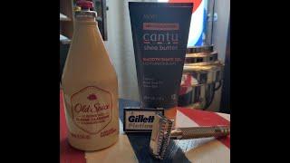 RazoRock German 37 Slant for a head shave with Cantu shave gel