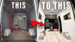 DIY Sprinter Van Conversion | Framing, Insulation, Wall Panels, and Vinyl Floors