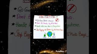SLOGAN on Say no to Plastic.