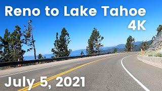 Reno, Nevada to Lake Tahoe (Incline Village, NV) Scenic Mountain Drive in 4K