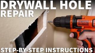 How to Fix Holes in Drywall - How to Repair and Patch Large Hole or Cutout in Drywall