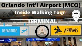 Orlando Int'l Airport (MCO) Terminal A Inside Full Walking Tour, Departures, Arrivals and Rent Car