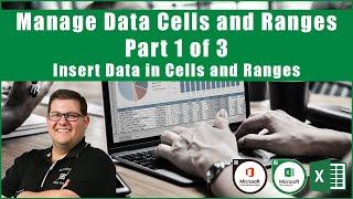 Excel 2016 Exam 77-727 - Manage Data Cells and Ranges - Part 1 of 3(Insert Data in Cells and Ranges)