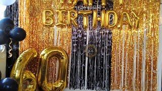 60th Birthday Party Decoration Ideas at Home Using Balloons. Father's 60th Birthday Party Surprise