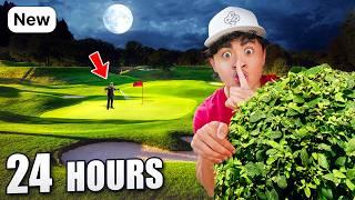 24 HOUR OVERNIGHT CHALLENGE on GOLF COURSE *CAUGHT?!*