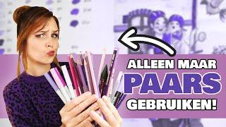 ALLE PAARSE ART SUPPLIES GEBRUIKEN DIE IK HEB! - 1 kleur Challenge