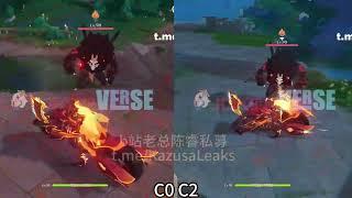 Mauvika C0 Vs C2 Damage comparison 