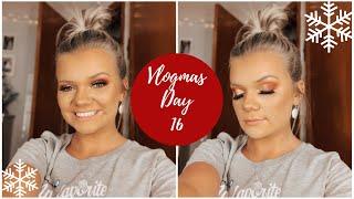 Vlogmas Day 16! Red & Gold Christmas Glam + TikTok Foundation Hack!