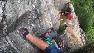 Pitch Two of Crackerjack 5.8 ~ Rock Climb Table Rock, NC