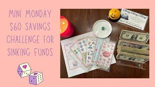 $60 Mini Monday Savings Challenge | Saving for Sinking Funds