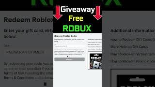 FREE ROBUX (ROLOX Gift CARD) Giveaway #giveaway #roblox #robux #shorts