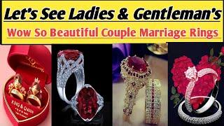 Trendy & Luxury Marriage Couple Gold &  Diamond Rings Design Ideas2024-25(@HRFashionKiDuniya)#luxury