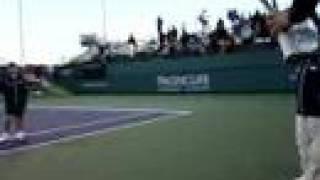 Tursunov cracking and tossing his racquet at Pacific Life 08