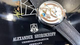 Two Movement Dual Time! Alexander Shorokhoff Levels Silver Dial!