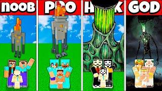 Minecraft Battle FAMILY CHIMNEY HEAD BUILD HOUSE CHALLENGE NOOB vs PRO vs HACKER vs GOD Animation