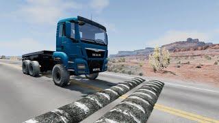 Trucks Cars vs Massive SpeedBumps – BeamNG.Drive #36