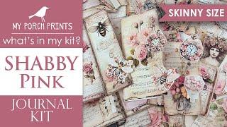 SHABBY PINK SKINNY JOURNAL | What's In My Kit  | My Porch Prints Junk Journal Ideas