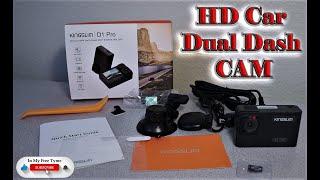 KingSlim Dual Dash CAM D1 Pro Open Box [2.5K+1080p] [Wifi+GPS+Night Vision+170Degree FOV]