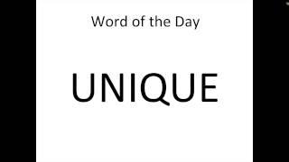 Word Of The Day: Unique