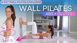 Wall Pilates Workout for Weight Loss | Pilates Abs + Glutes Band Optional | Day 8