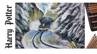 Рисуем Хогвартс-экспресс |   мир Гарри Поттера