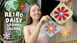  RETRO DAISY GRANNY SQUARE | step-by-step tutorial, beginner friendly pattern