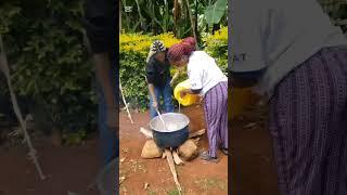 MY DEAR DAUGHTER AND MY SISTER COOKING IN THE VILLAGE  