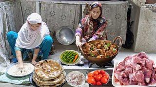 Village Life || Sham Ka Khana Beef Karahi Recipe Tandoori Roti Ky Sath || Irma's family vlog