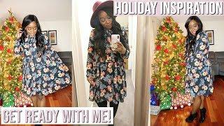 GET READY WITH ME HOLIDAY EDITION | HAIR, MAKEUP & OOTD | NIA NICOLE