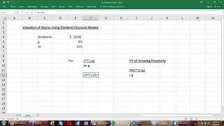 Constant Growth Model - Financial Modeling with Excel Training Program