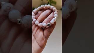 "Trendy Handmade Bracelet | White Marble & Silver Design"#shorts