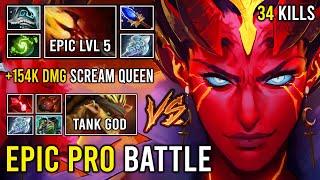 EPIC LVL 5 Dagon QOP 154K DMG Dealt vs Max Slotted Tank God BB Amazing Battle Dota 2 Guide